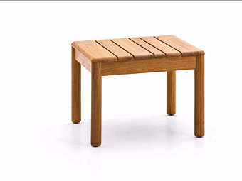 Квадратный садовый боковой столик из тика VARASCHIN Barcode 2185, 2186 фабрика VARASCHIN из Италии