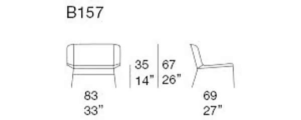 Кресло с обитой спинкой из нержавеющей стали PAOLA LENTI TELAR B157A/B157C фабрика PAOLA LENTI из Италии. Фото №3