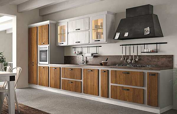 Деревянная кухня с ручками LUBE CUCINE Rebecca 7 фабрика LUBE CUCINE из Италии. Фото №3