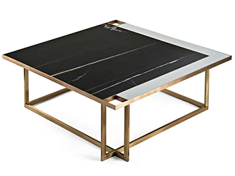 Кофейный столик квадратный из дерева с отделкой MARIONI GARY 02864 фабрика MARIONI из Италии