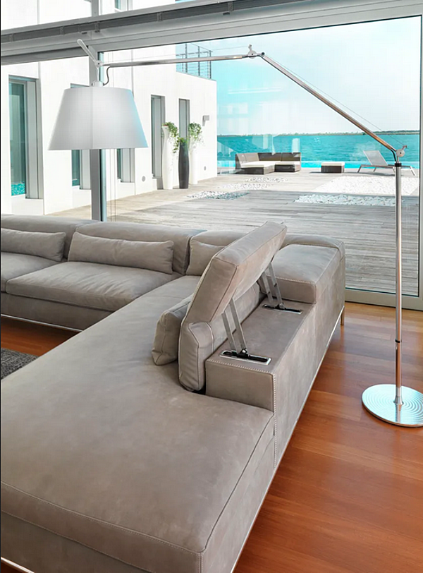 Секционный кожаный диван с мягкой спинкой и шезлонгом GYFORM Planet фабрика Gyform из Италии. Фото №4