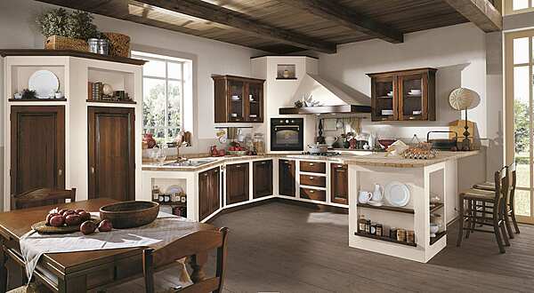 Кухня с ручками из массива дерева LUBE CUCINE Onelia 3 фабрика LUBE CUCINE из Италии. Фото №1