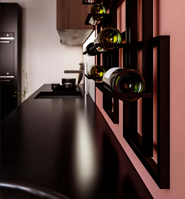 Настенный винный стеллаж из металла DAMIANO LATINI Caos фабрика DAMIANO LATINI из Италии. Фото №3