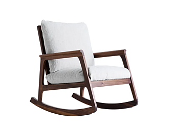 Кресло-качалка с подлокотниками из ткани DALE Momento T 102 фабрика DALE из Италии