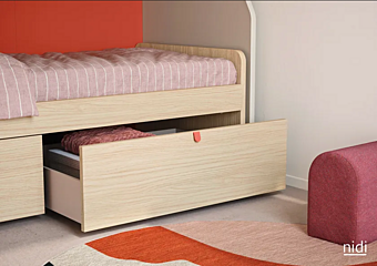 Двуспальная кровать с мягкой спинкой из ткани NIDI Ergo фабрика nidi из Италии