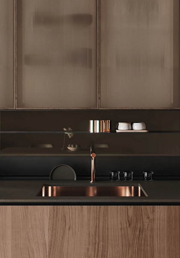 Кухня с оборудованием из дерева VALCUCINE Logica Theca фабрика VALCUCINE из Италии. Фото №5