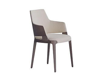 Кресло с подлокотниками из обитой ткани POTOCCO Velis Wood 942/PBW фабрика POTOCCO из Италии