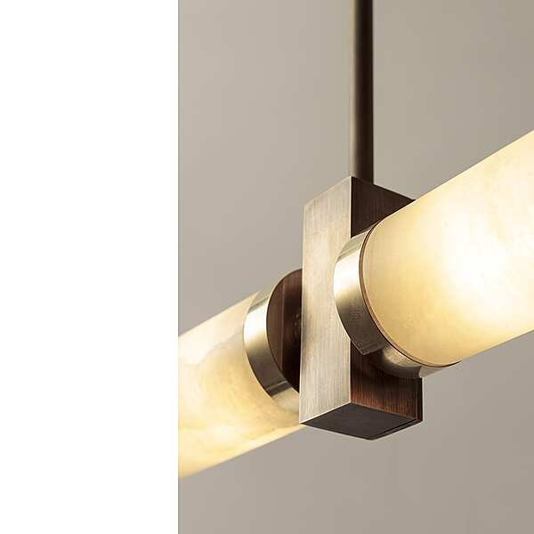 Подвеска из полированной латуни с деталями из натуральной латуни и алебастра ручной работы  SIGMA L2  7303 фабрика SIGMA L2 из Италии. Фото №4