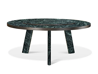 Круглый стол из мрамора Verde Alpi с вращающимся подносом GHIDINI1961 NATIVE