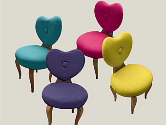 Стул с обитой спинкой из ткани BIZZOTTO ITALIA Heart 661C фабрика Bizzotto Italia из Италии