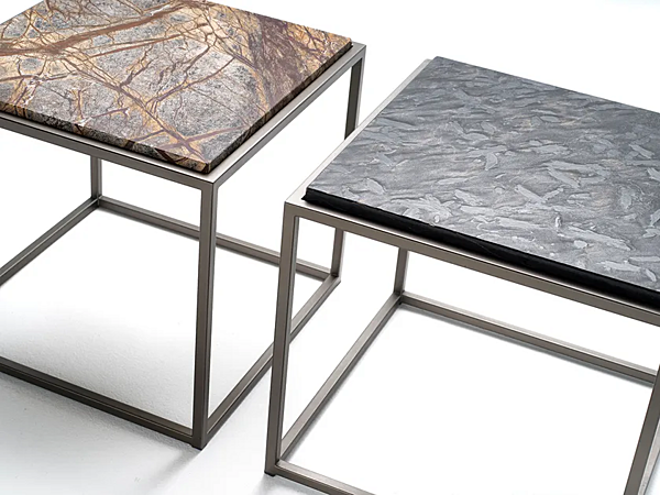 Кофейный столик квадратной формы из мрамора Rain Forest Mussi Silhouette фабрика MUSSI из Италии. Фото №2