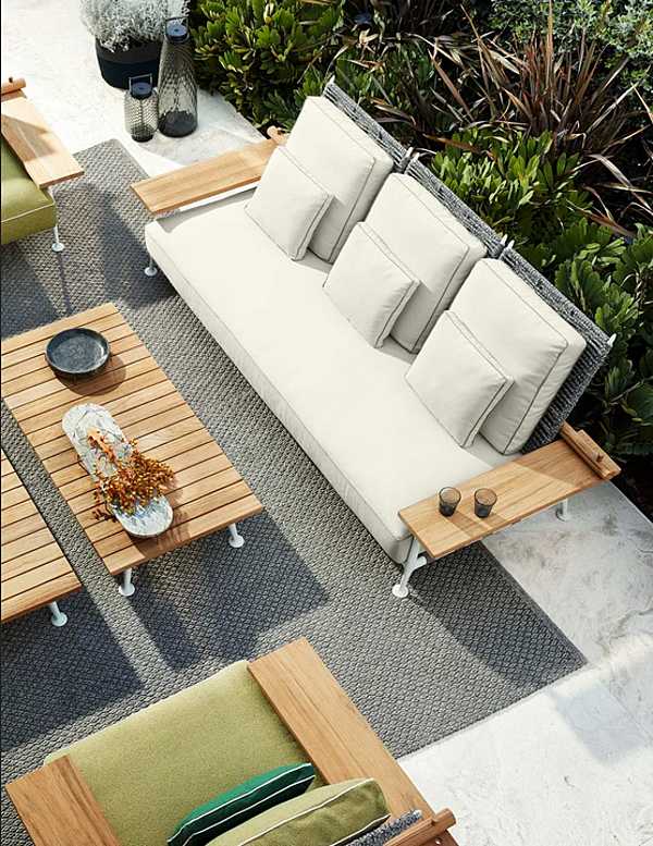 Прямоугольный кофейный стол из алюминия и дерева CASSINA 239 FENC E NATURE фабрика CASSINA из Италии. Фото №4