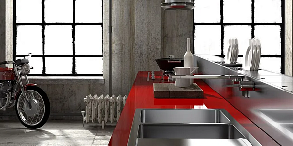 Кухня с декорированным стеклом из коллекции VALCUCINE Vitrum Arte фабрика VALCUCINE из Италии. Фото №4