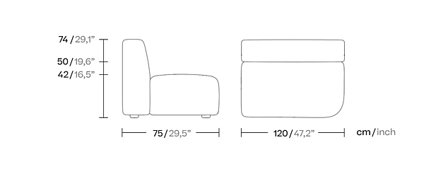 Модульный диван из ткани с мягкой спинкой KETTAL Sofa O A2O39IZQ00, A2O39DER00, A2439DER0L, A2439IZQ0L, A2439TO10L, A2439DERXL, A2439IZQXL, A2439TO1XL фабрика KETTAL из Италии. Фото №8