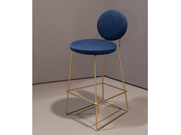 Барный стул с обитой спинкой из кожи BAXTER Gemma фабрика BAXTER из Италии. Фото №3