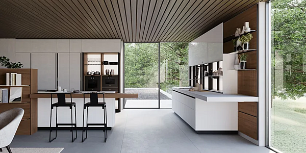 Кухня из стекла матового облачного белого цвета VALCUCINE Genius Loci фабрика VALCUCINE из Италии. Фото №2