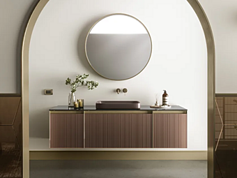 Модульный шкаф для ванной с покрашенной матовой стеклянной панелью ARTELINEA AL609 фабрика ARTELINEA из Италии