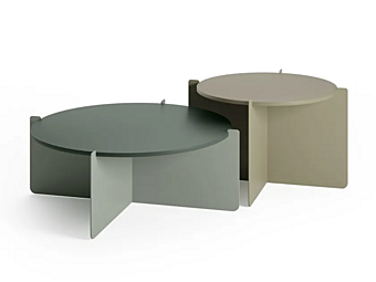 Круглый кофейный стол из меламина с металлическим основанием INNOVA Imbottiti GIO фабрика Innova Imbottiti из Италии