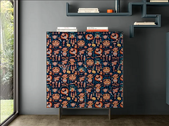 Стеклянный боковой буфет Materia LAGO 1010 фабрика LAGO из Италии