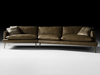 Модульный кожаный диван с мягкой спинкой Black Tie Island фабрика Black Tie из Италии