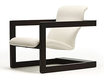 Кресло с деревянной рамой и кожаным сиденьем Mussi Palco