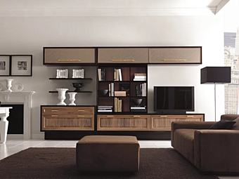 Настенная система хранения из ореха Convivio Martini Interiors фабрика MARTINI INTERIORS из Италии