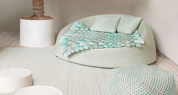 Кресло с подлокотниками из веревки PAOLA LENTI Afra B38B фабрика PAOLA LENTI из Италии. Фото №3