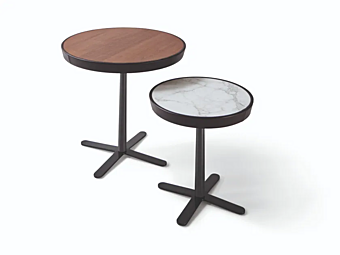 Кофейный столик круглый с мраморной деревянной столешницей и 4-лучевой основой Molteni & C Kew фабрика Molteni & C.(+VITRA) из Италии