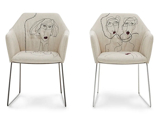Кресло с подлокотниками из ткани SABA New York - chair 2153 2 фабрика SABA из Италии. Фото №4