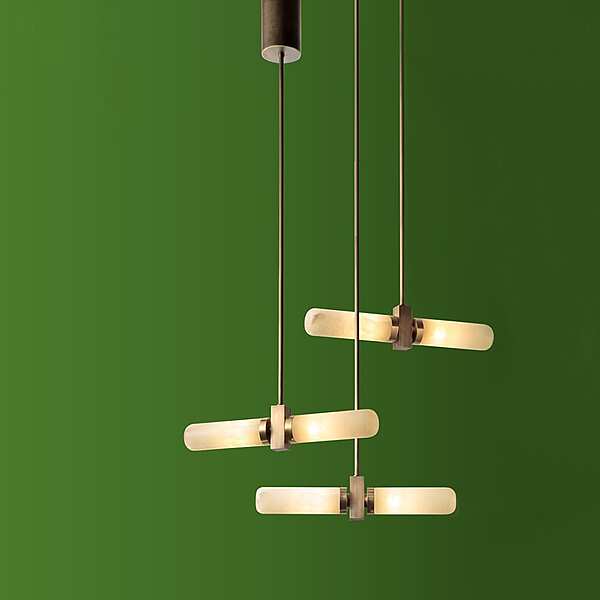 Подвеска из полированной латуни с деталями из натуральной латуни и алебастра ручной работы  SIGMA L2  7303 фабрика SIGMA L2 из Италии. Фото №3