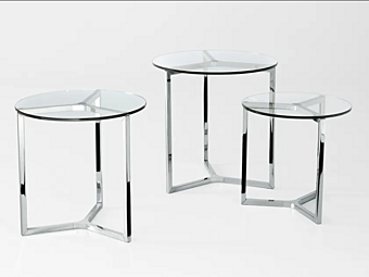 Кофейный столик круглой формы из стекла и нержавеющей стали Gallotti&Radice  RAJ 2 фабрика Gallotti & Radice из Италии