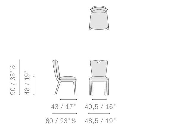 Стул с обитой спинкой из кожи POLTRONA FRAU The Collection 2 фабрика POLTRONA FRAU из Италии. Фото №3