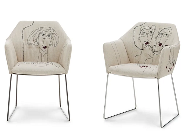 Кресло с подлокотниками из ткани SABA New York - chair 2153 2 фабрика SABA из Италии. Фото №3