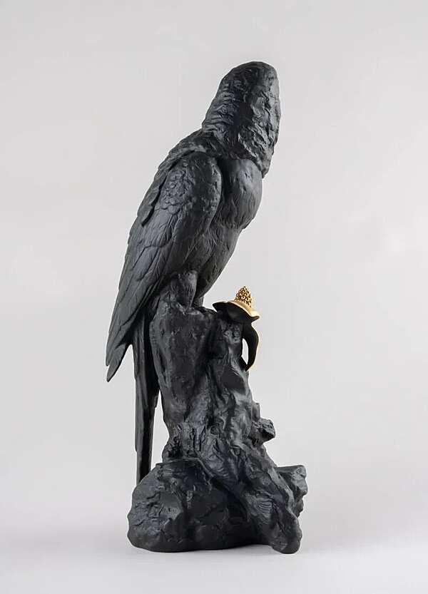 Скульптура LLADRO Macaw Bird Sculpture. Black-Gold. Limited Edition фабрика LLADRO из Италии. Фото №3
