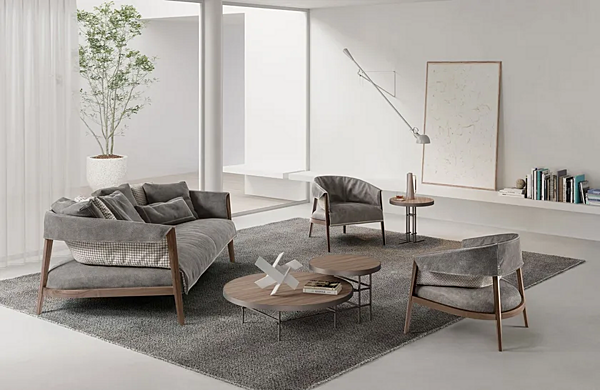 Кресло с подлокотниками обитое тканью Frigerio Liza 13204F фабрика Frigerio из Италии. Фото №8