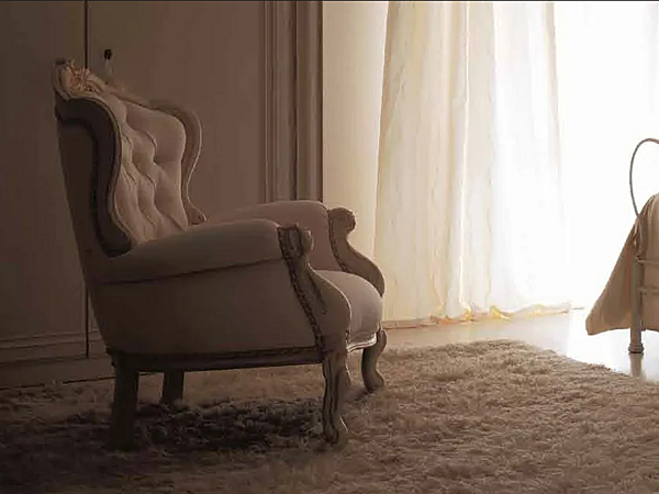 Кресло с подлокотниками из ткани CORTEZARI Gemma фабрика CORTE ZARI из Италии. Фото №5