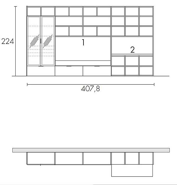 Стенка ZALF PROJECT Z785 фабрика ZALF из Италии. Фото №3