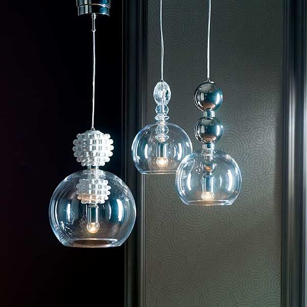 Люстра с хрустальным шаром, платиновой фаянсом и хромированной латунью  SIGMA L2  7157 фабрика SIGMA L2 из Италии. Фото №2