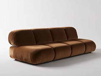 Диван на четыре места с замшевой обивкой Nube Italia Bold N242003