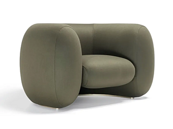 Кресло с подлокотниками из ткани корица Molteni & C Cinnamon