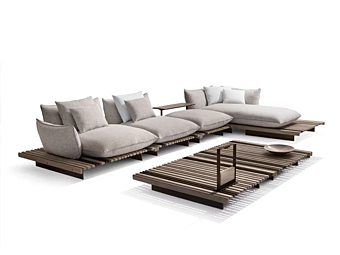 Угловой модульный садовый диван с обитой спинкой GIORGETTI Apsara фабрика GIORGETTI из Италии