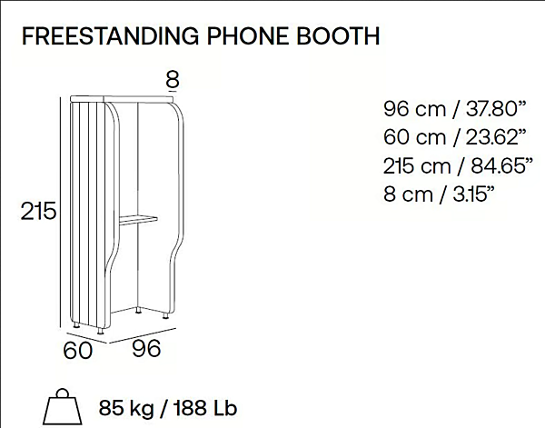 Акустическая телефонная будка из ткани MAJI системы Adrenalina MAJI PLAINFreestanding phone booth фабрика ADRENALINA из Италии. Фото №5
