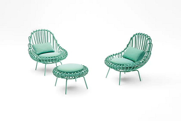 Садовый пуф из синтетического волокна PAOLA LENTI Giunco B163B фабрика PAOLA LENTI из Италии. Фото №3