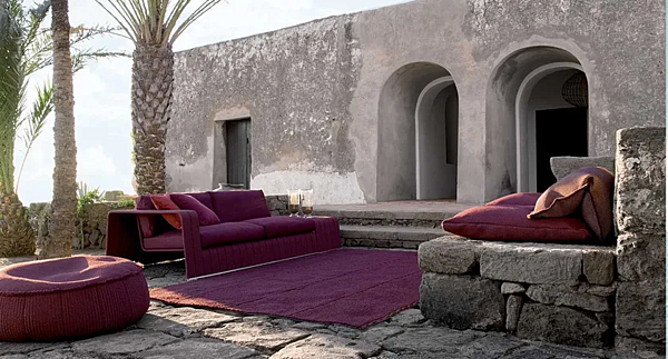 Диван с обитой спинкой на четыре места из ткани PAOLA LENTI Frame B18SS/B18SC/B18SD фабрика PAOLA LENTI из Италии. Фото №7