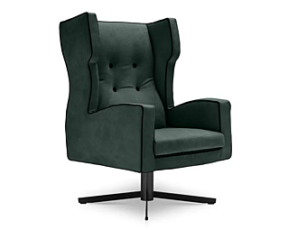 Кресло с подлокотниками из кожи на четырехспицевой базе I 4 Mariani Cassandra фабрика i 4 Mariani из Италии