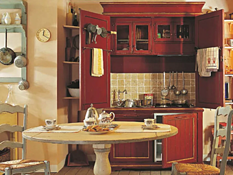 Кухня из массива дерева с ручками Interiors Italia Hideaway PR845 фабрика Interiors Italia из Италии