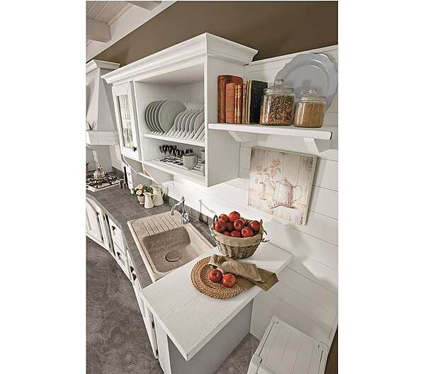 Кухня из массива дерева с ручками LUBE CUCINE Luisa BIANCO RUSTICO фабрика LUBE CUCINE из Италии. Фото №4
