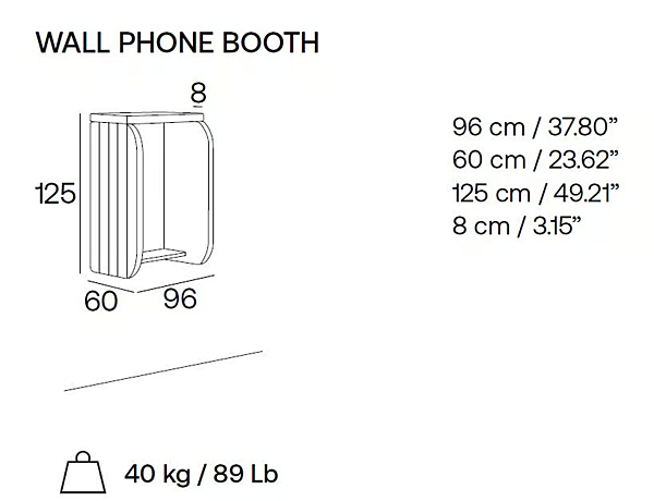 Настенный тканевый телефонный бокс Maji System Adrenalina MAJI PLAINWall phone booth фабрика ADRENALINA из Италии. Фото №4