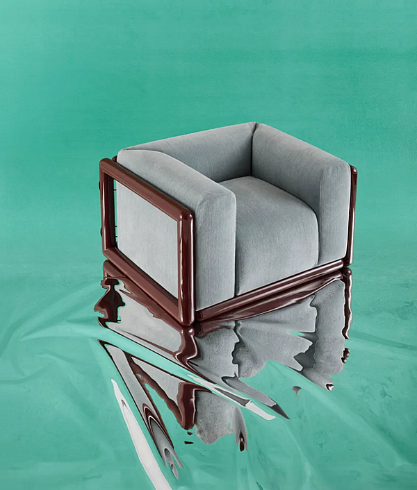 Кресло с подлокотниками из ткани CASSINA Cornaro фабрика CASSINA из Италии. Фото №4