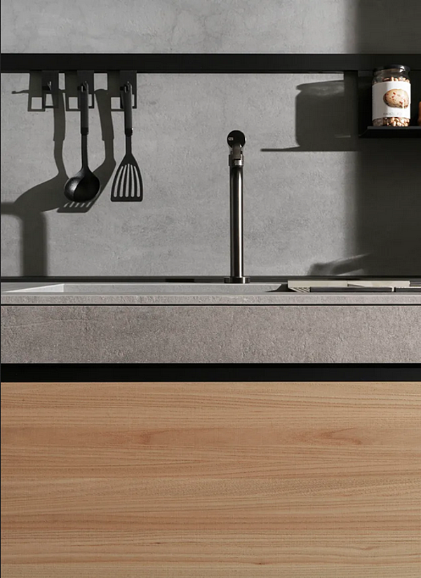 Кухня из ели с ящиком из технической керамики VALCUCINE Genius Loci Tactile Elm фабрика VALCUCINE из Италии. Фото №4